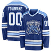 Custom Royal White-Light Blue Hockey Jersey