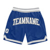 Custom Royal White Black-Gray Authentic Throwback Basketball Shorts