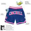 Custom Royal Pink-White Authentic Throwback Basketball Shorts