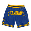 Custom Royal Gold-Black Authentic Throwback Basketball Shorts