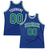 Custom Royal Kelly Green-White Authentic Throwback Basketball Jersey