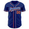 Custom Royal Orange-Light Blue Authentic Baseball Jersey