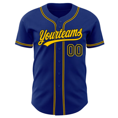 Custom Royal Black-Gold Authentic Baseball Jersey