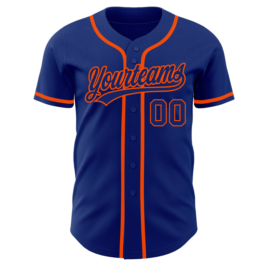 Custom Royal Royal-Orange Authentic Baseball Jersey