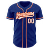 Custom Royal White-Orange Authentic Baseball Jersey