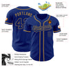 Custom Royal Royal-Old Gold Authentic Baseball Jersey