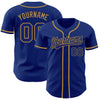 Custom Royal Royal-Old Gold Authentic Baseball Jersey