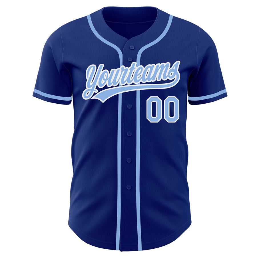 Custom Royal Light Blue-White Authentic Baseball Jersey