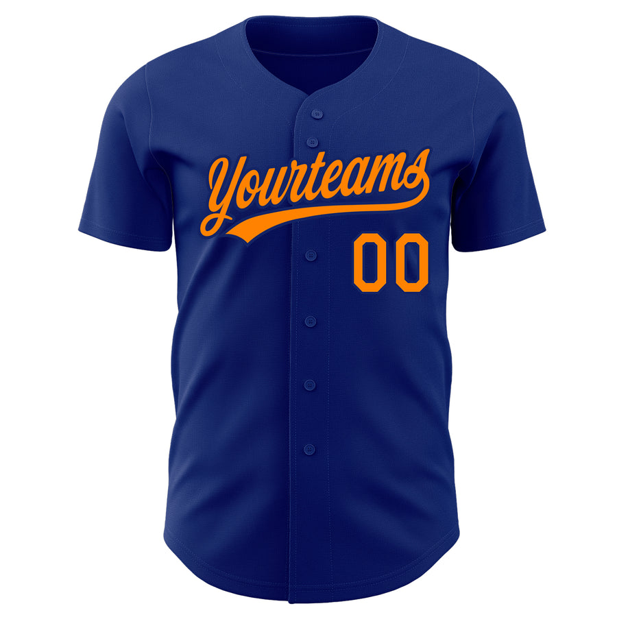 Custom Royal Bay Orange Authentic Baseball Jersey