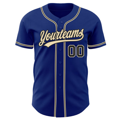 Custom Royal Black-City Cream Authentic Baseball Jersey