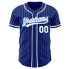 Custom Royal White Pinstripe White-Light Blue Authentic Baseball Jersey