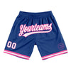 Custom Royal White-Pink Authentic Throwback Basketball Shorts