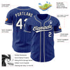 Custom Royal White Pinstripe Black Authentic Baseball Jersey