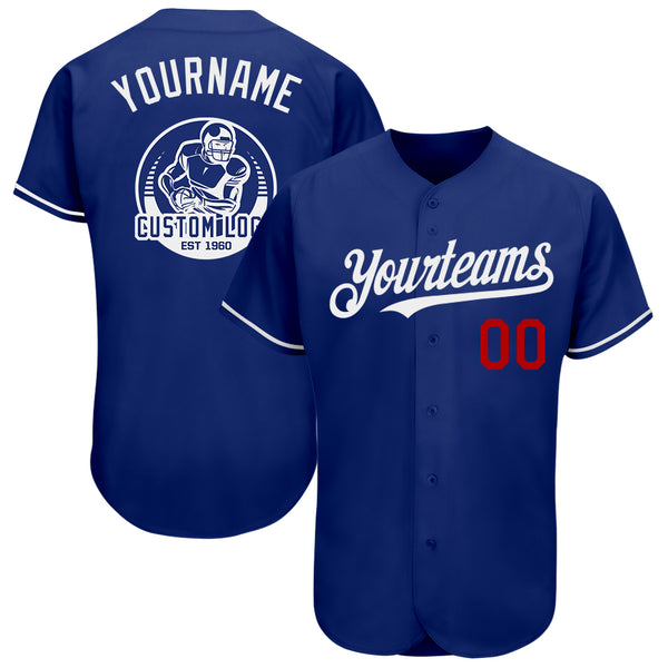 Custom Royal White-Red Authentic Fade Fashion Baseball Jersey Fast