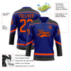 Custom Royal Orange-Black Hockey Lace Neck Jersey