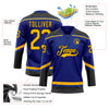 Custom Royal Gold-Black Hockey Lace Neck Jersey