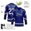 Custom Royal Gray-Navy Hockey Lace Neck Jersey