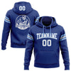 Custom Stitched Royal White-Light Blue Football Pullover Sweatshirt Hoodie