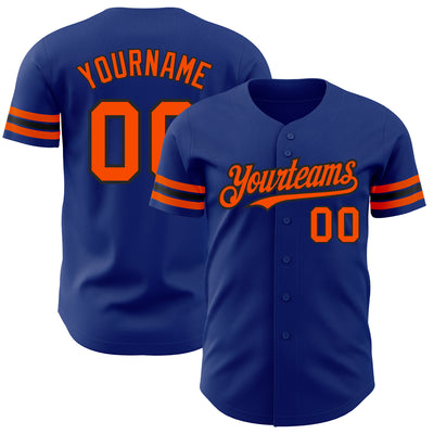 Custom Royal Orange-Black Authentic Baseball Jersey