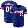 Custom Royal White-Pink Authentic Baseball Jersey