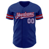 Custom Royal Light Blue-Red Authentic Baseball Jersey