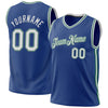 Custom Royal Kelly Green-Gray Authentic Throwback Basketball Jersey