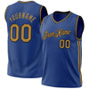 Custom Royal Old Gold-Black Authentic Throwback Basketball Jersey