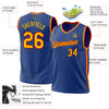 Custom Royal Gold-Red Authentic Throwback Basketball Jersey