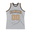 Custom Gray Old Gold-Black Authentic Throwback Basketball Jersey