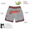 Custom Gray Black Pinstripe Orange-Black Authentic Basketball Shorts