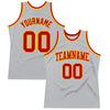 Custom Gray Red-Gold Authentic Throwback Basketball Jersey