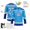 Custom Sky Blue White-Royal Hockey Lace Neck Jersey