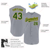 Custom Gray Green-Gold Authentic Sleeveless Baseball Jersey