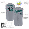 Custom Gray Black-Teal Authentic Sleeveless Baseball Jersey