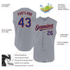 Custom Gray Royal-Orange Authentic Sleeveless Baseball Jersey