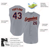 Custom Gray Navy-Orange Authentic Sleeveless Baseball Jersey