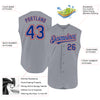 Custom Gray Royal-Red Authentic Sleeveless Baseball Jersey