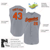 Custom Gray Orange-Black Authentic Sleeveless Baseball Jersey