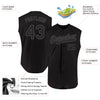 Custom Black Steel Gray Authentic Sleeveless Baseball Jersey