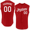 Custom Red White Authentic Sleeveless Baseball Jersey