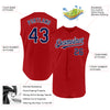 Custom Red Navy-White Authentic Sleeveless Baseball Jersey