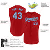 Custom Red Light Blue-Steel Gray Authentic Sleeveless Baseball Jersey