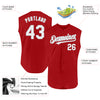 Custom Red White-Gray Authentic Sleeveless Baseball Jersey