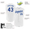 Custom White Royal Authentic Sleeveless Baseball Jersey