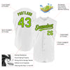 Custom White Neon Green-Black Authentic Sleeveless Baseball Jersey