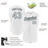 Custom White Silver-Black Authentic Sleeveless Baseball Jersey