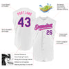 Custom White Purple-Pink Authentic Sleeveless Baseball Jersey