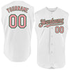 Custom White Medium Pink-Green Authentic Sleeveless Baseball Jersey