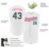 Custom White Kelly Green-Pink Authentic Sleeveless Baseball Jersey