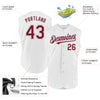 Custom White Crimson-Gray Authentic Sleeveless Baseball Jersey